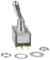 Switch Toggle ON None ON 4PDT Locking Lever Solder Lug 6A 250VAC 30VDC 0.4VA Panel Mount with Threads