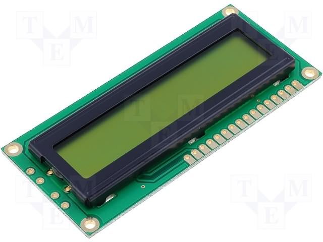 Display Size (Width) mm = 13.8 / Backlight Colour = No Backlight / LCD Display Type = STN / Character Height mm = 5.95 / Font Set = English / Font Set = Japanese / Display Appearance = Green / Yellow / Width mm = 36 / Interface Type = 8-Bit MCU / Interface Type = Parallel / Length mm = 80 / Height mm = 9 / Power Supply Min. V = 4.5 / Power Supply Max. V = 5.5 / Resolution = 1 x 16 / Reflector Type = Reflective / Display Size (Length) mm = 63.5