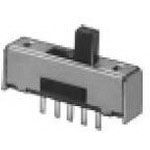 Slide Switch, 3 Positions, SP3T, Latched, 0.3A, 30VDC, 5 PCB Hole Cnt, Solder Terminal, Through Hole-straight