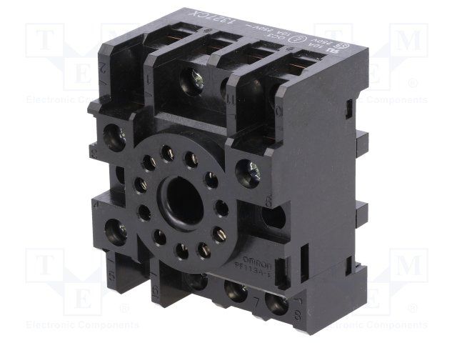3 Pole Relay Socket, 10A, 250V, Screw Terminal, DIN Rail Mount