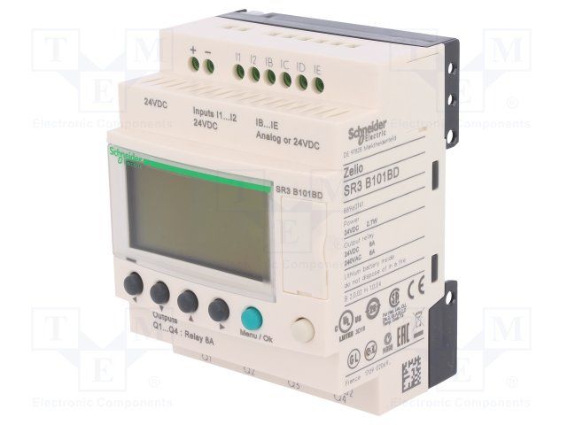 Controllers Zelio SR3 10 I-O 24VDC, relay out