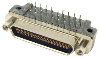 9P RA Micro-D Connector, Female, Solder, Gold/Nickel Plated