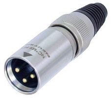 3 Pin Male Power Connector, 16A, 50V, IP65, Solder, Stainless Steel