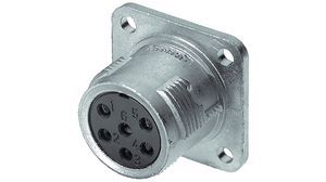 Jaeger 6 Way Panel Mount Connector Receptacle, Socket Contacts,Shell Size 1, MIL-DTL-5015