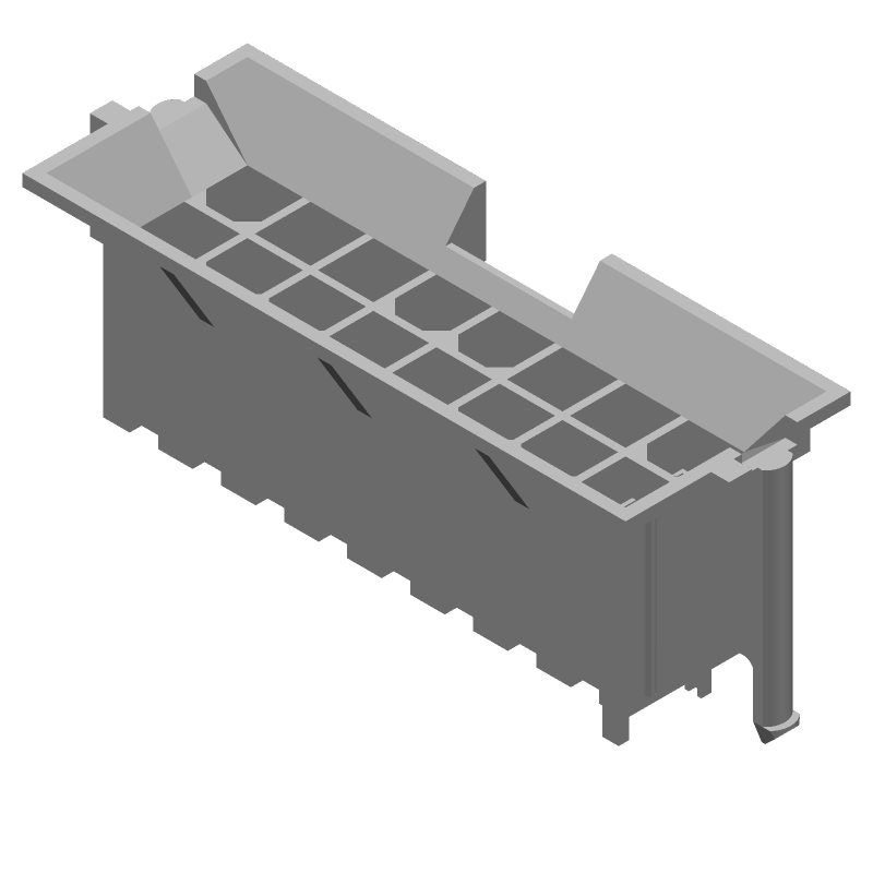 16 Pos Power Connector, 9A, 600V, Straight, Solder, Thru-Hole