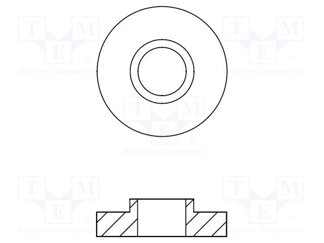 Fiber Shoulder Washer, 0.5" OD, 0.14" ID, 0.093" Thk