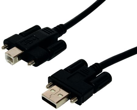 Screw lock USB 2.0 cable, A to B, male to male, 5.00 m, EX-K1555V, Exsys