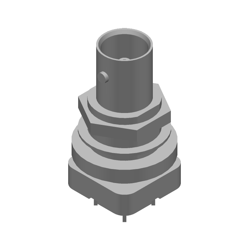 RF BNC Connector, 75 Ohm, Press-Fit, Gold Contact, Panel Mount