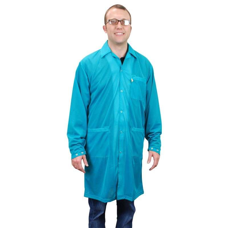 ESD LAB COAT W/SNAPS TEAL 5XL