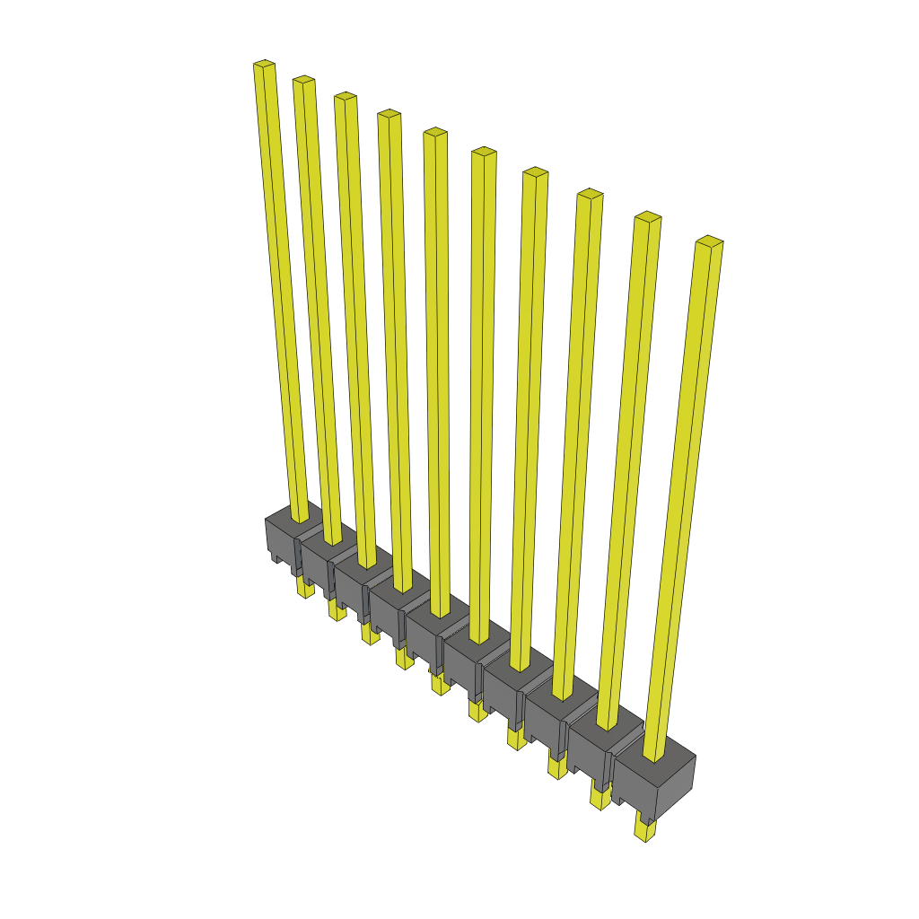 10-Contact Unshrouded Header, HDR, 2.54mm Pitch, Through Hole Mount