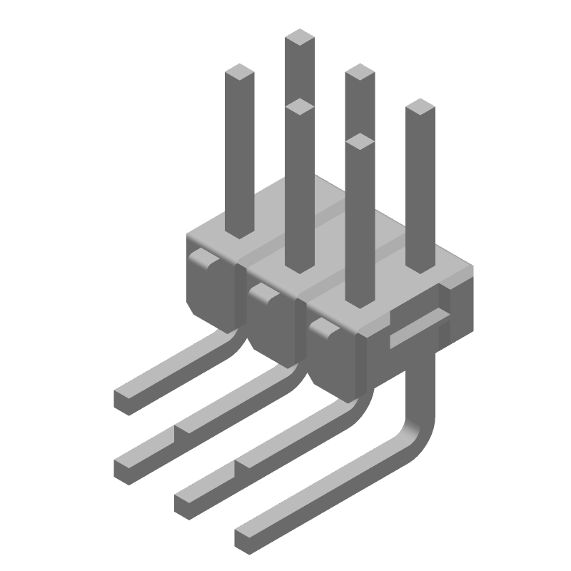 6 Pos 2.54mm RA Unshrouded Header, 3A, Gold