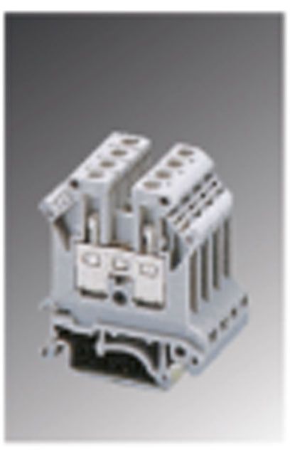 Feed-Through Terminal Block, 2 Pos, 32A, 600V, Grey, Screw