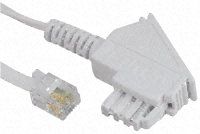 HAMA 44882 Telecom Cable Assembly 10m White Male to Male TAE to 6P4C Plug