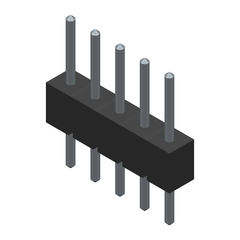 Conn Spring Loaded Connector HDR 5 POS 2mm Solder ST Top Entry Thru-Hole