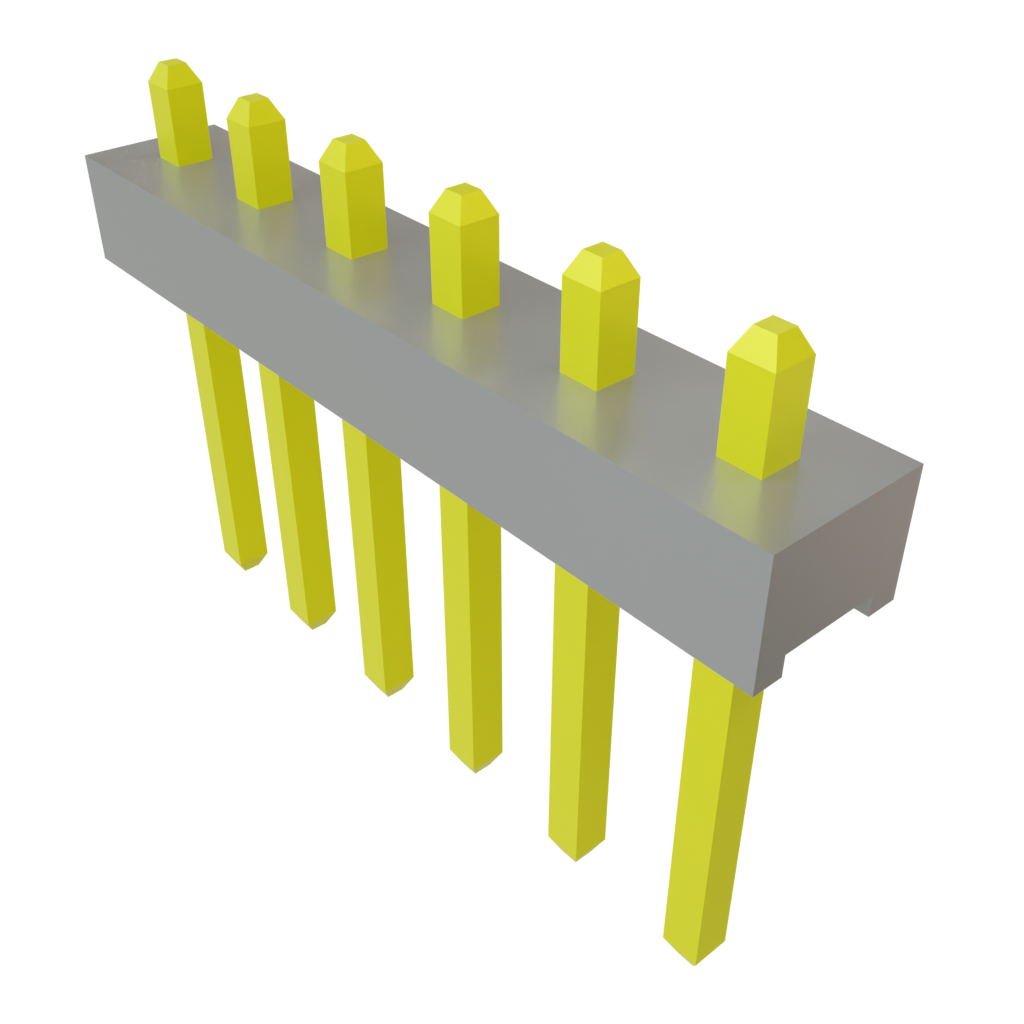 6-Contact Unshrouded Header HDR 2mm Pitch Through Hole