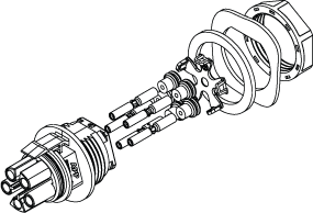 Conn Housing RCP 5 POS ST Panel Mount