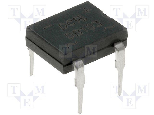Bridge Rectifier Diode, 1 Phase, 1A, 400V V(RRM), Silicon, PLASTIC, DB-1, 4 PIN