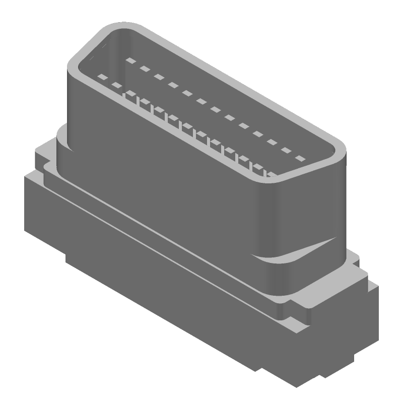 SCSI Connector, 26 Pos, IDC, RA, Shielded, 30V