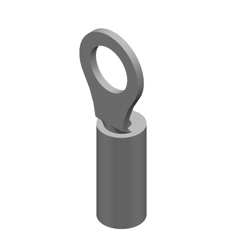 Ring Terminal, 16-22AWG, Copper, Tin, Red Insulated, Crimp