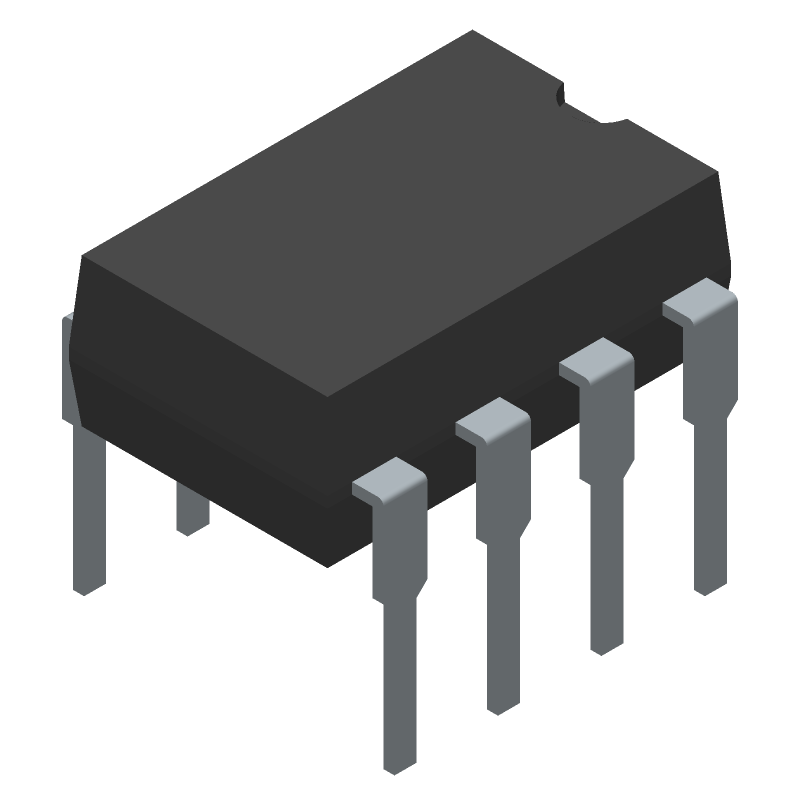 Dual Op Amp, 1MHz BW, 20pA IB, BIFET, PDIP