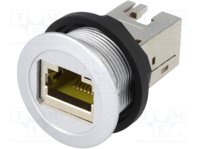 Shielded Rectangular Connector Receptacle, 1 Port, Panel Mount, IP20