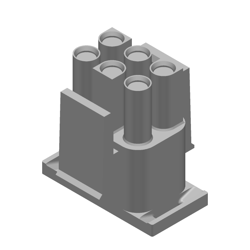 6 Pos 6.35mm Crimp Wire Housing, Male, 19A, 600V, UL94 V-0
