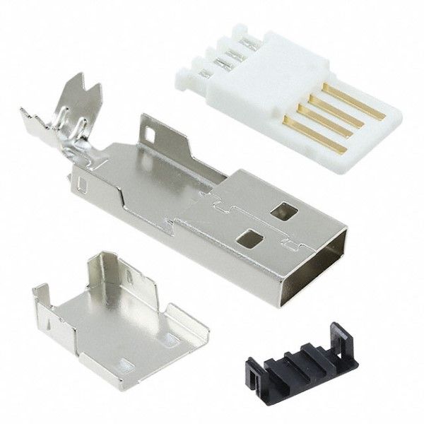 CONN PLUG USB A-MALE SOLDER