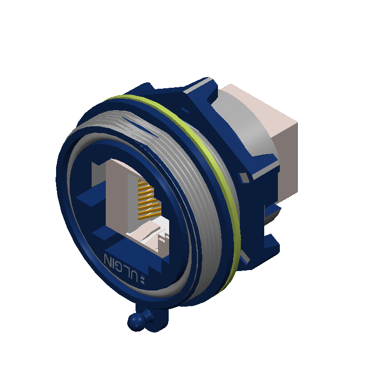 8-Pos Ethernet Adapter, Shielded, IP68, 1.5A, 30V