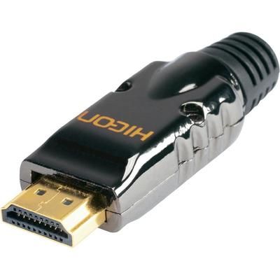HDMI connector Plug, straight Number of pins: 19 Black Hicon HI-HD-M 1 pc(s)