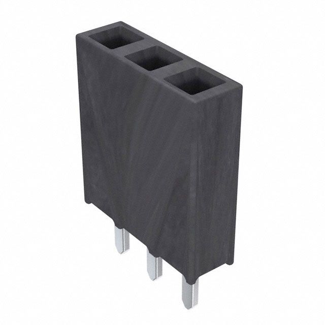 3 Pos 2.54mm Straight Socket Header, Thru-Hole, 6.9A