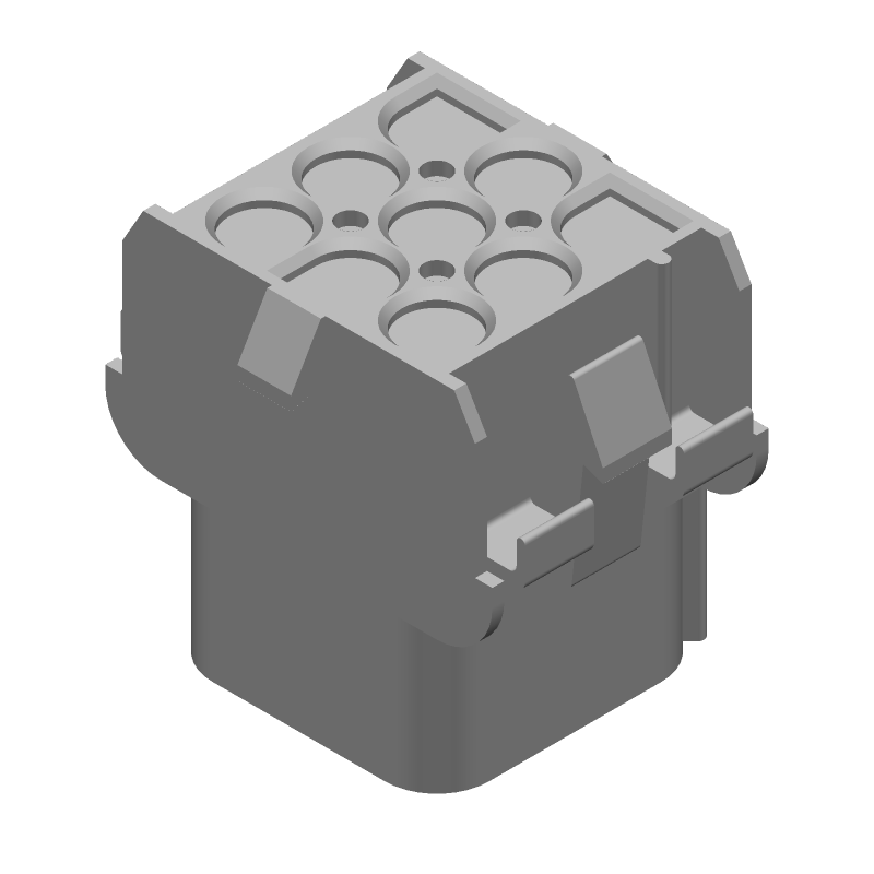 9 Pos 6.35mm Crimp Wire Housing, Receptacle, 19A, 600V