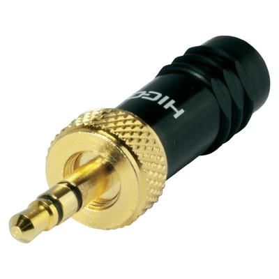 3.5 mm audio jack Plug, straight Number of pins: 3 Stereo Black Hicon HI-J35S-SCREW-M 1 pc(s)