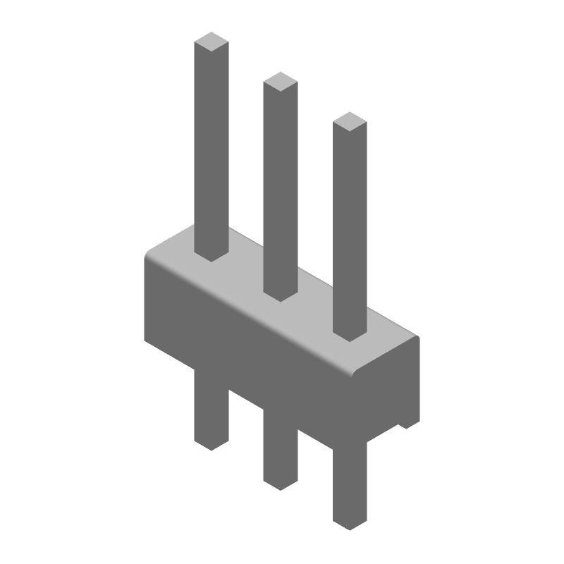 3 Pos 2.54mm Pitch Pin Header, Green, 3A, 105°C