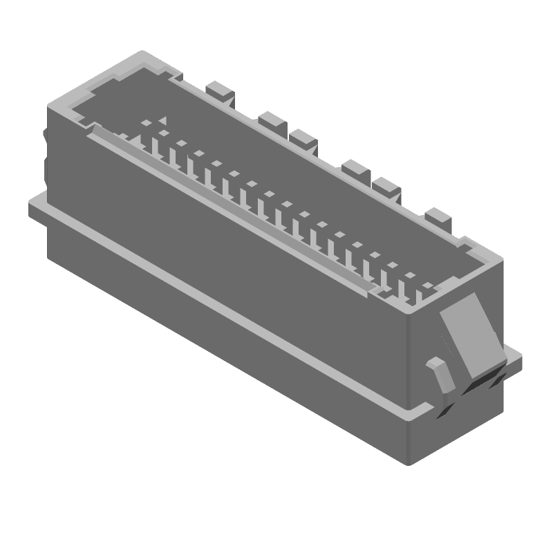 34P Wire-to-Panel Connector, 2A, Tin Plated Brass, UL94 V-0, White
