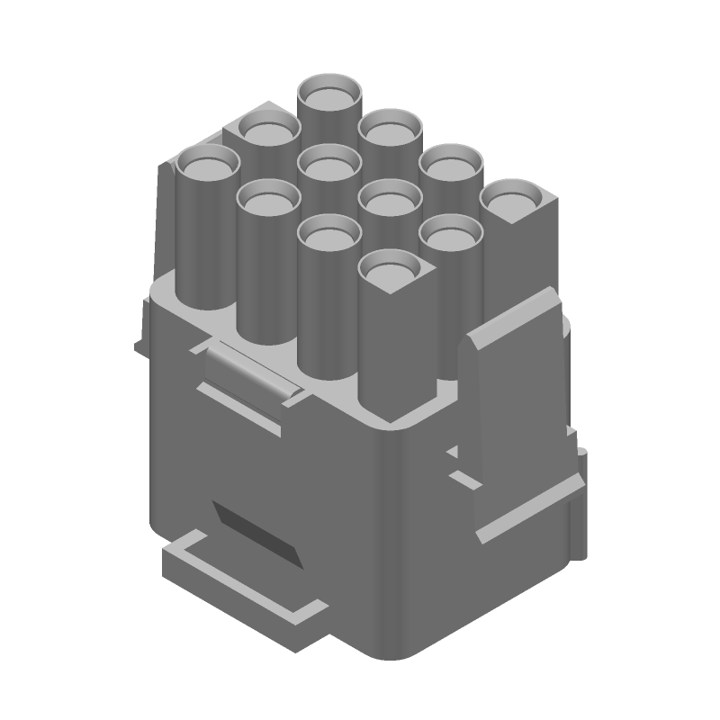 12 Pos 6.35mm Wire Housing, Male, 600V, 31A, UL94 V-0
