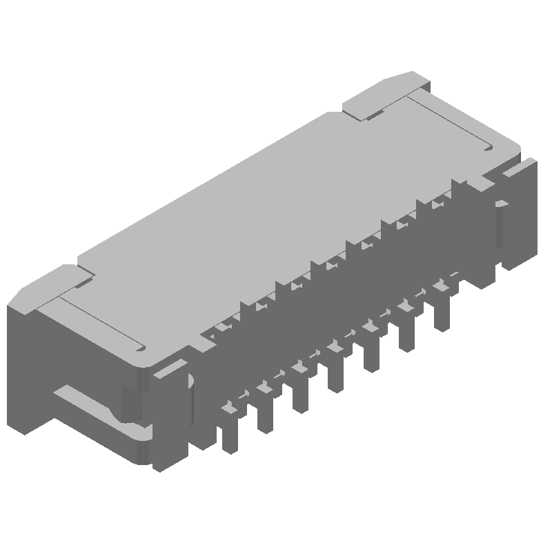 Card Edge Connector, 14 Contact(s), 2 Row(s), Male, Straight, 0.02 inch Pitch, Surface Mount Terminal, Locking, Natural Insulator, ROHS COMPLIANT