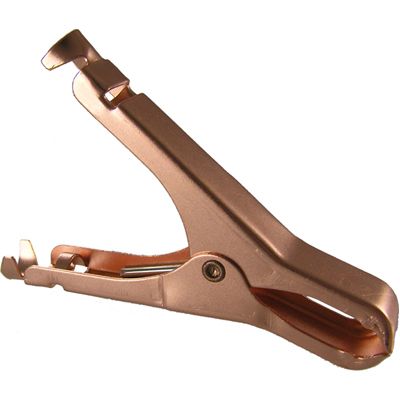 MINIATURE PLIER-TYPE COPPER-PLATED STEEL CLIP,  50 AMP
