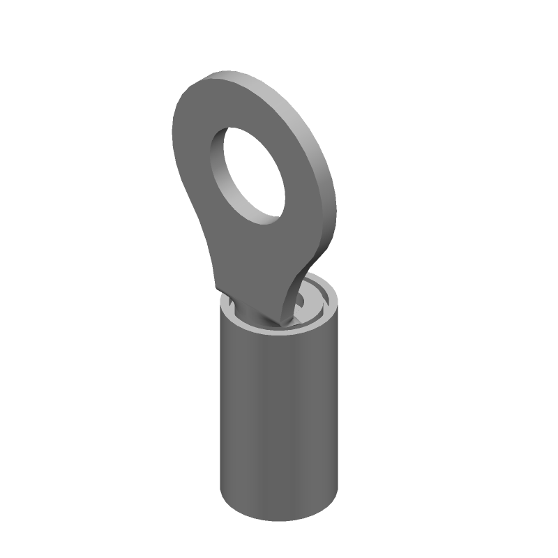 PIDG Ring Terminal, 14-16AWG, Copper, Tin, Blue, 300V