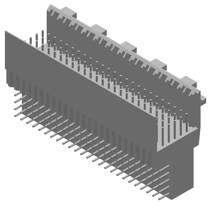 125 Pos 2mm Press Fit RA Thru-Hole Backplane Connector