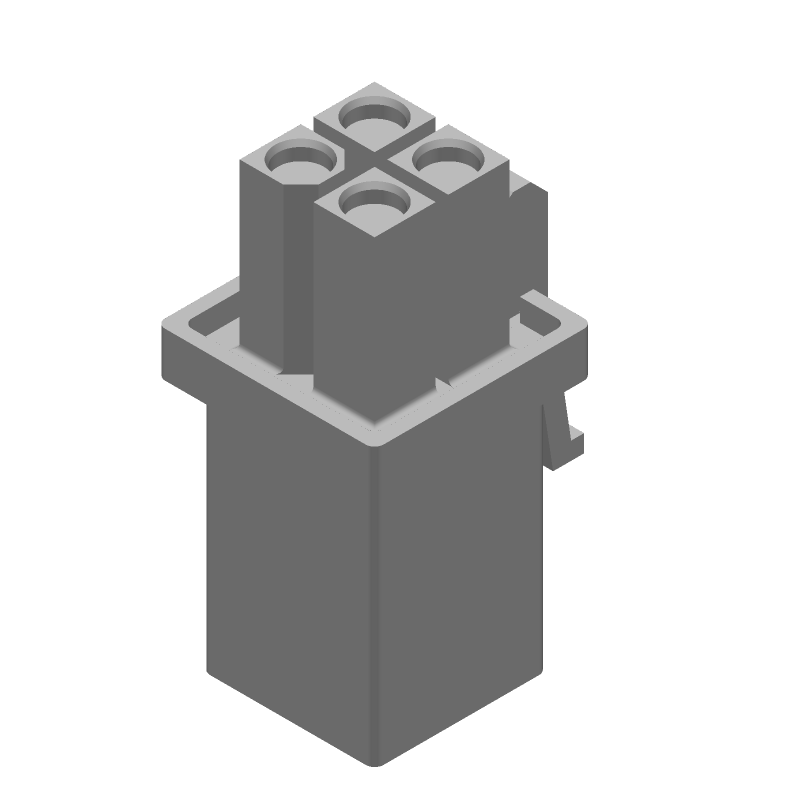 4 Cir Rectangular Plug, Wire-to-Wire, 9A, 600V, UL94 V-0