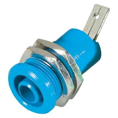 Safety jack socket Socket, vertical vertical Pin diameter: 4 mm Blue