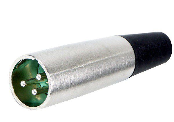 3-Pin Male Power Connector, 15A, 125V, Solder, Metal
