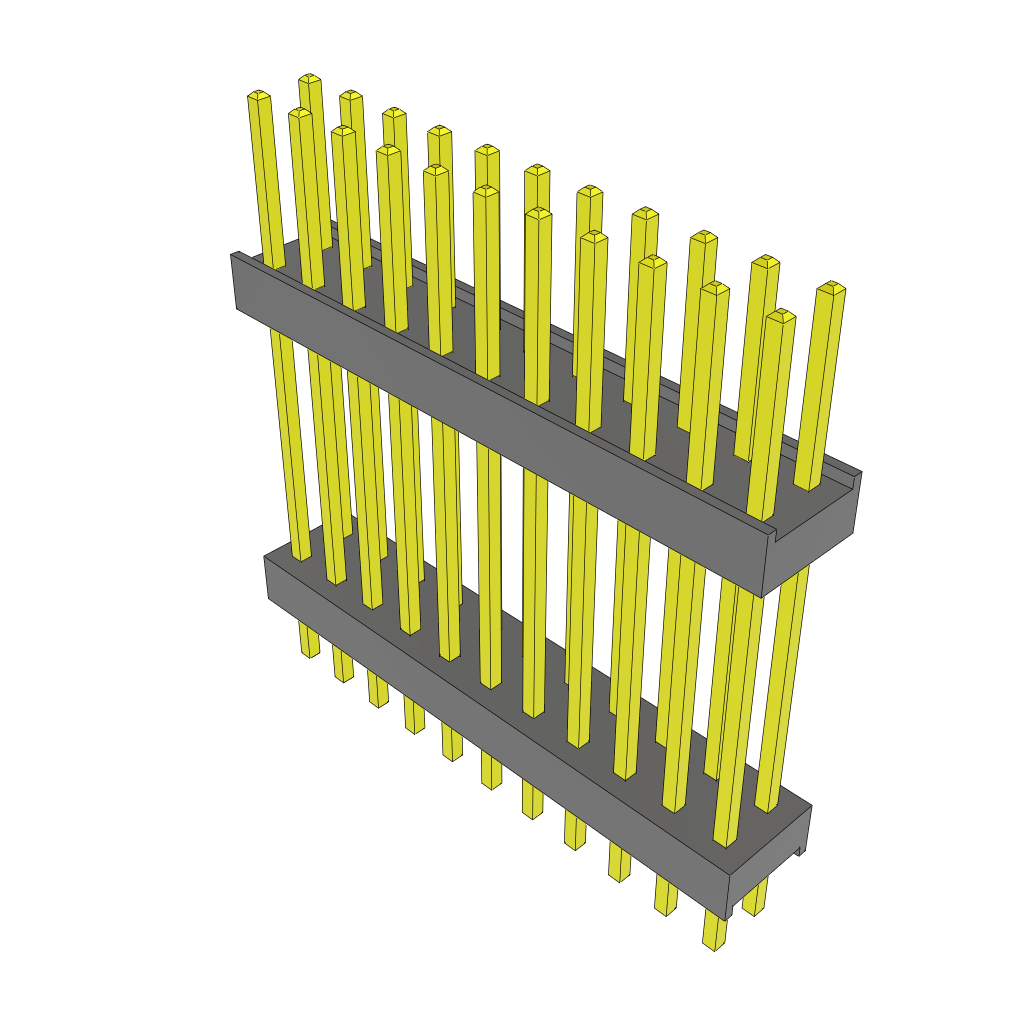 Conn Board Stacker HDR 22 POS 2.54mm Solder ST Top Entry Thru-Hole Bulk
