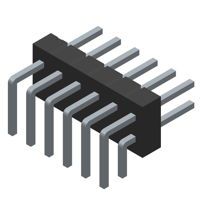 12-Position 2-Row Shrouded Header, 2.54mm Pitch, 12-Pin, 450V, Through Hole