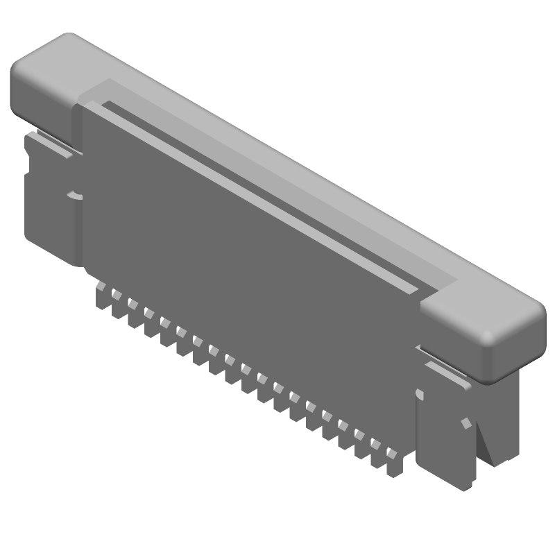FPC Connector, 19 Pos, 0.5mm Pitch, RA SMD, 250V, 500mA
