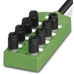 Sensor/actuator box, with 8 double-occupied slots, 4-pos., QUICKON fast connection technology, with LED, markers, with connected master cable, horizontal, cable length: 5.0 m