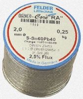 Felder Lottechnik 2mm Wire Lead Solder, +183  +190C Melting Point, 40% Lead, 60% Tin, 250g