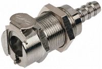 Straight Male Coupling Body - Valved, Panel Mount, Brass