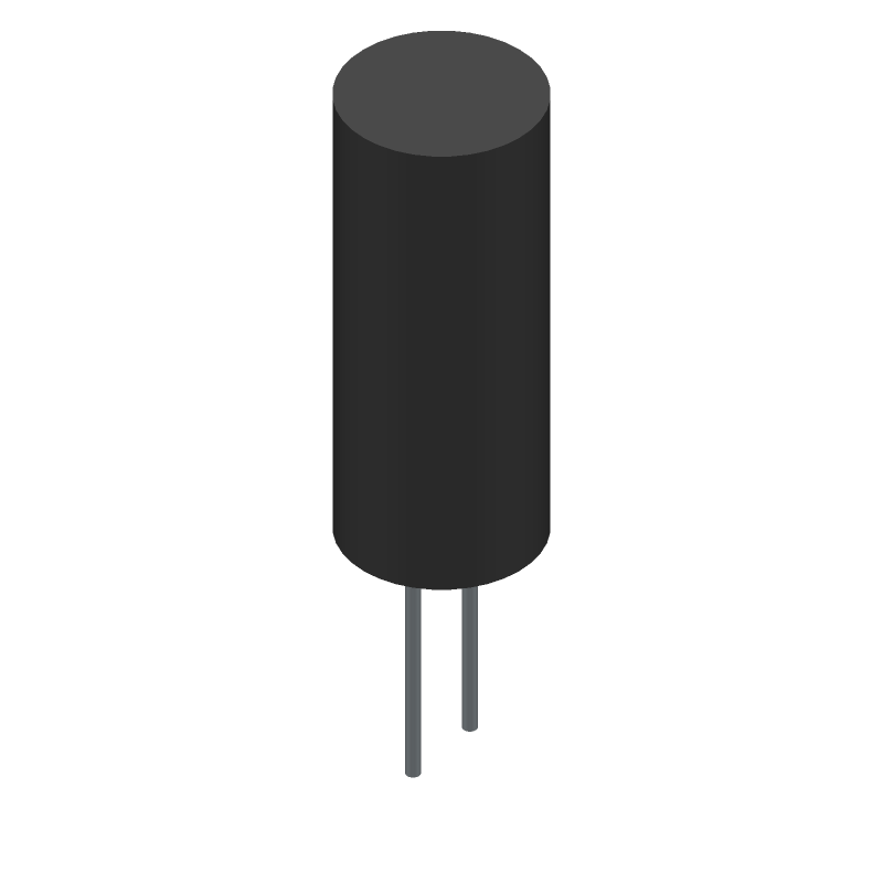 100uF 35V Aluminum Electrolytic Capacitor, Radial, 105°C, 400mA