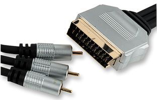 PRO SIGNAL         9832-1.5M             Audio / Video Cable Assembly, SCART Plug, Phono (RCA) Plug, x 3, 4.9 ft, 1.5 m, Black